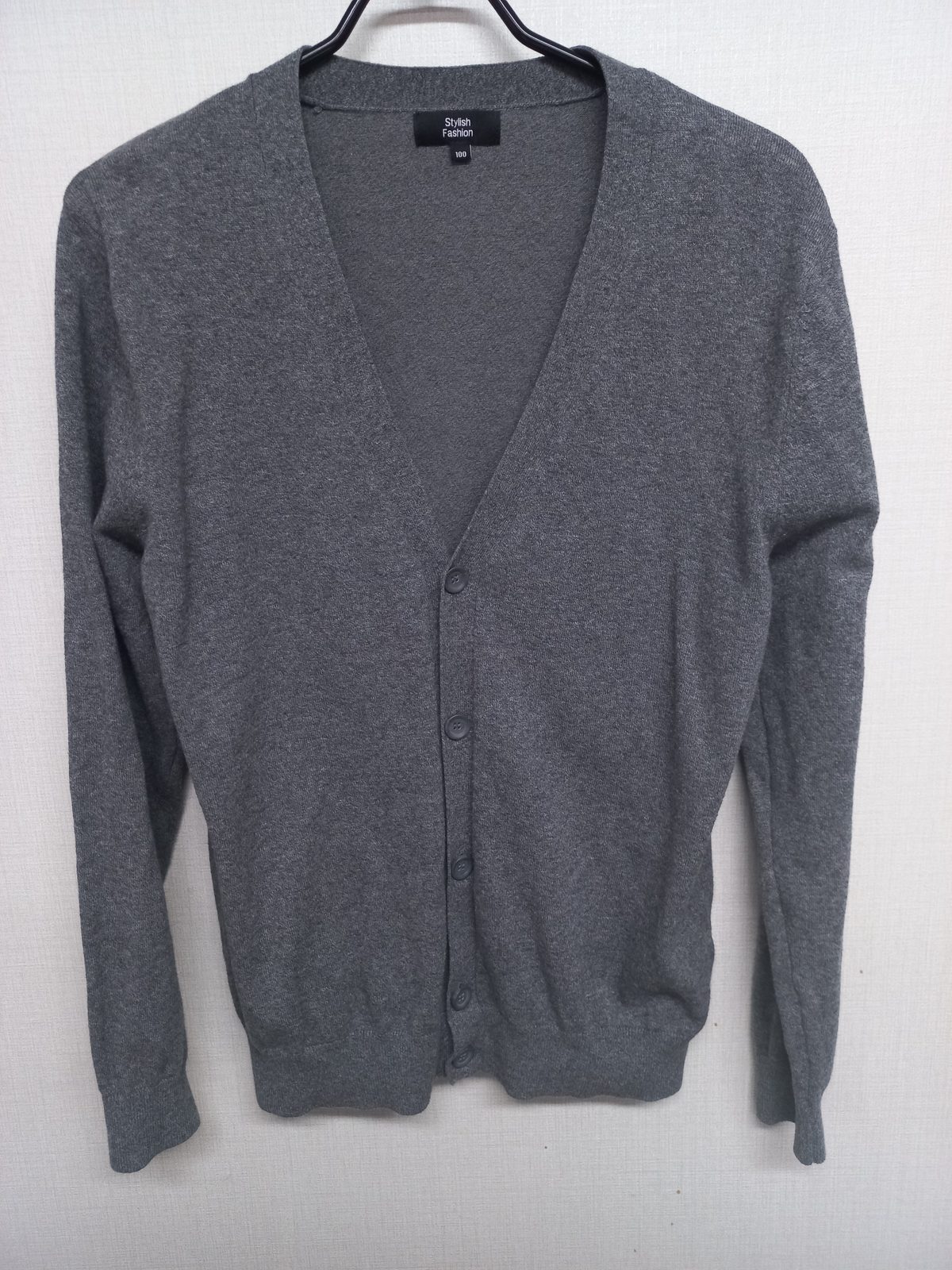 Stylish Fashion 브이넥 가디건 그레이 100