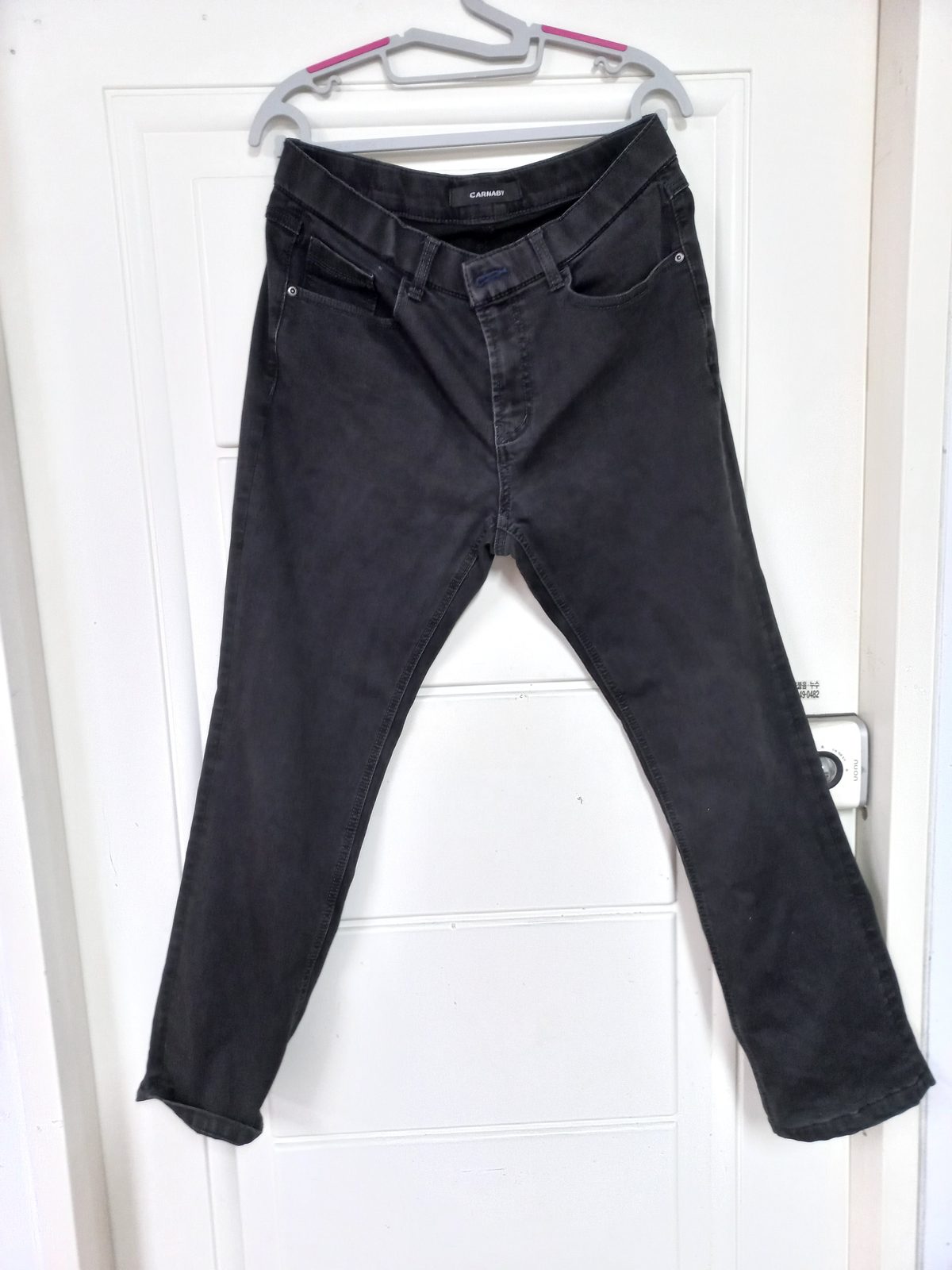 카나비 32(81cm) 슬림스판 블랙진 블랙